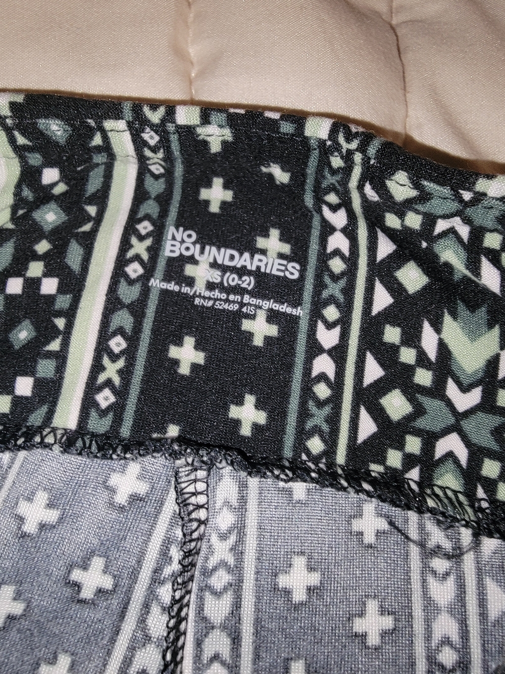 No Boundaries Black & White Printed Flare Pants - Picture 5 of 5